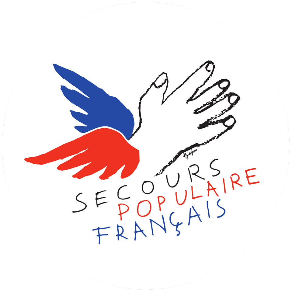 Le logo de l'association du Secours Populaire Français qui est une association soutenue par l'Entraide des sapeurs pompiers d'Aubagne.